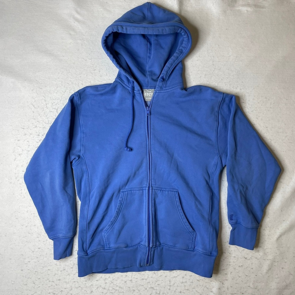 Tna Aritzia Cozy Fleece Boyfriend Full Zip Hoodie Blue Periwinkle‎ XS